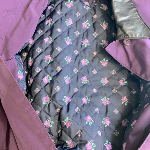 Vintage Long Purple Coat W Quilted Lining L - Picture 11 of 14